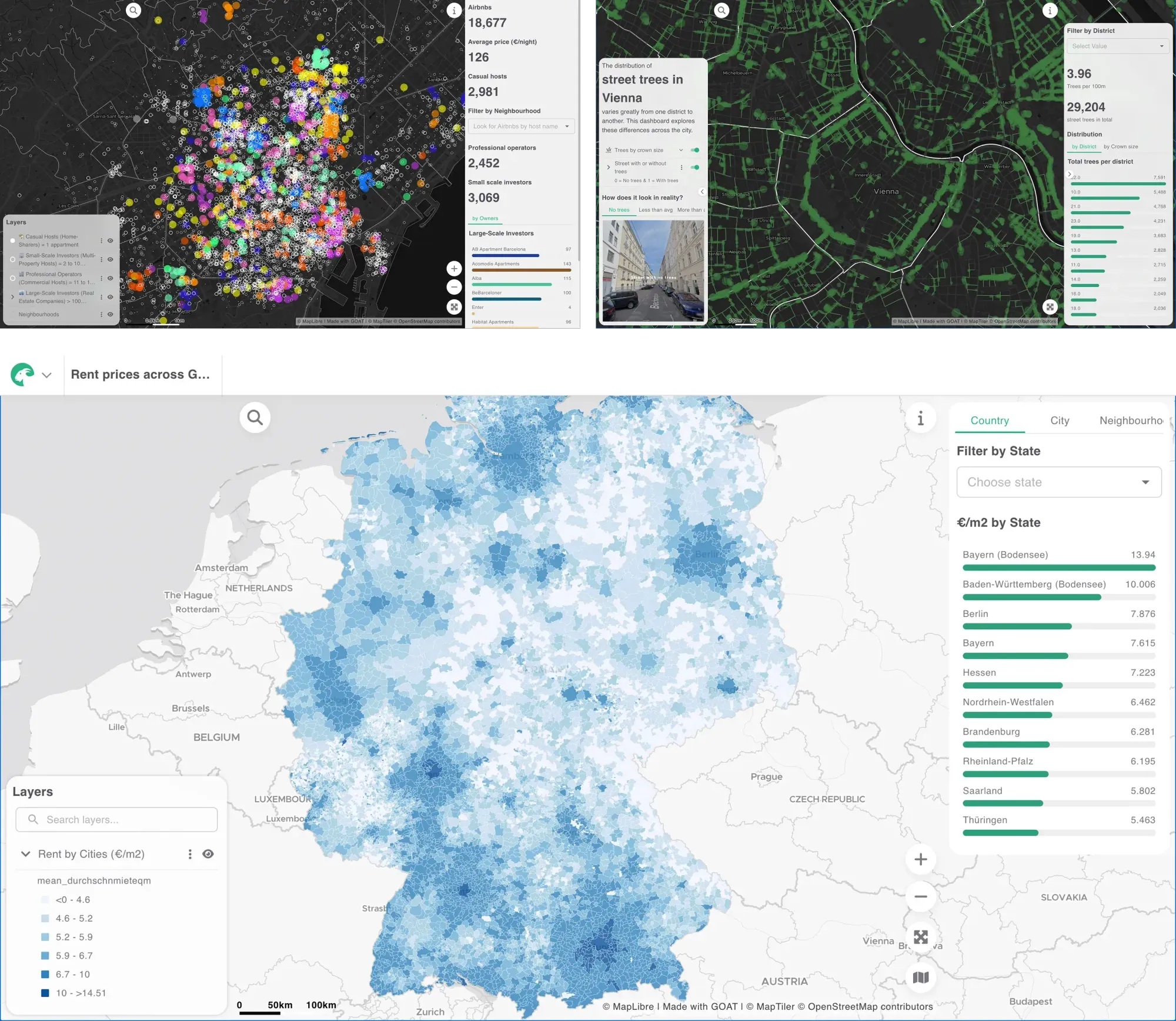 Beispiele für Kartenbasierte
Dashboards