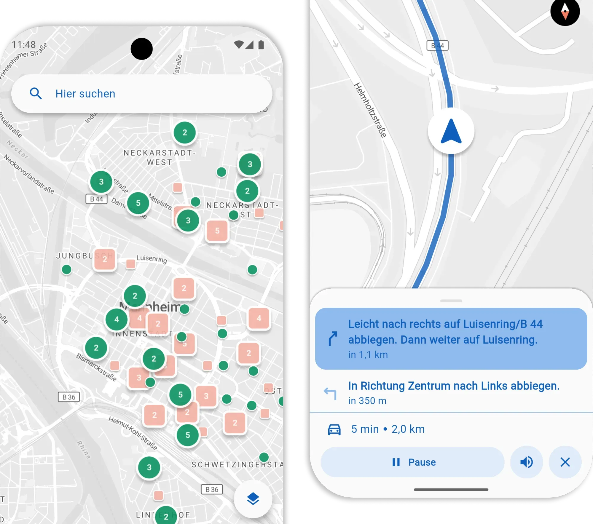 Werbegrafik der barrierefreien Park- und Navigations-App Park-Stark, dargestellt auf
einem Smartphone