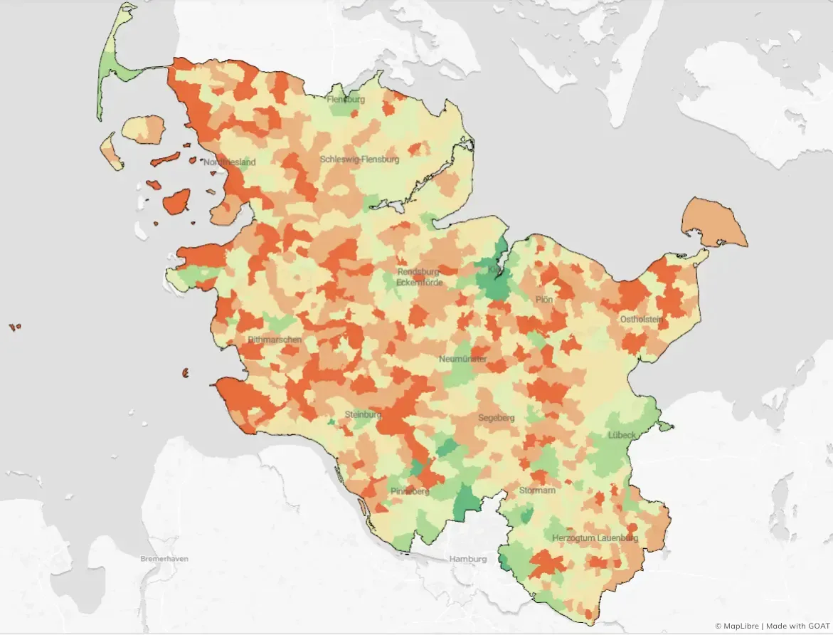 Calculation of public transport quality in Schleswig-Holstein
