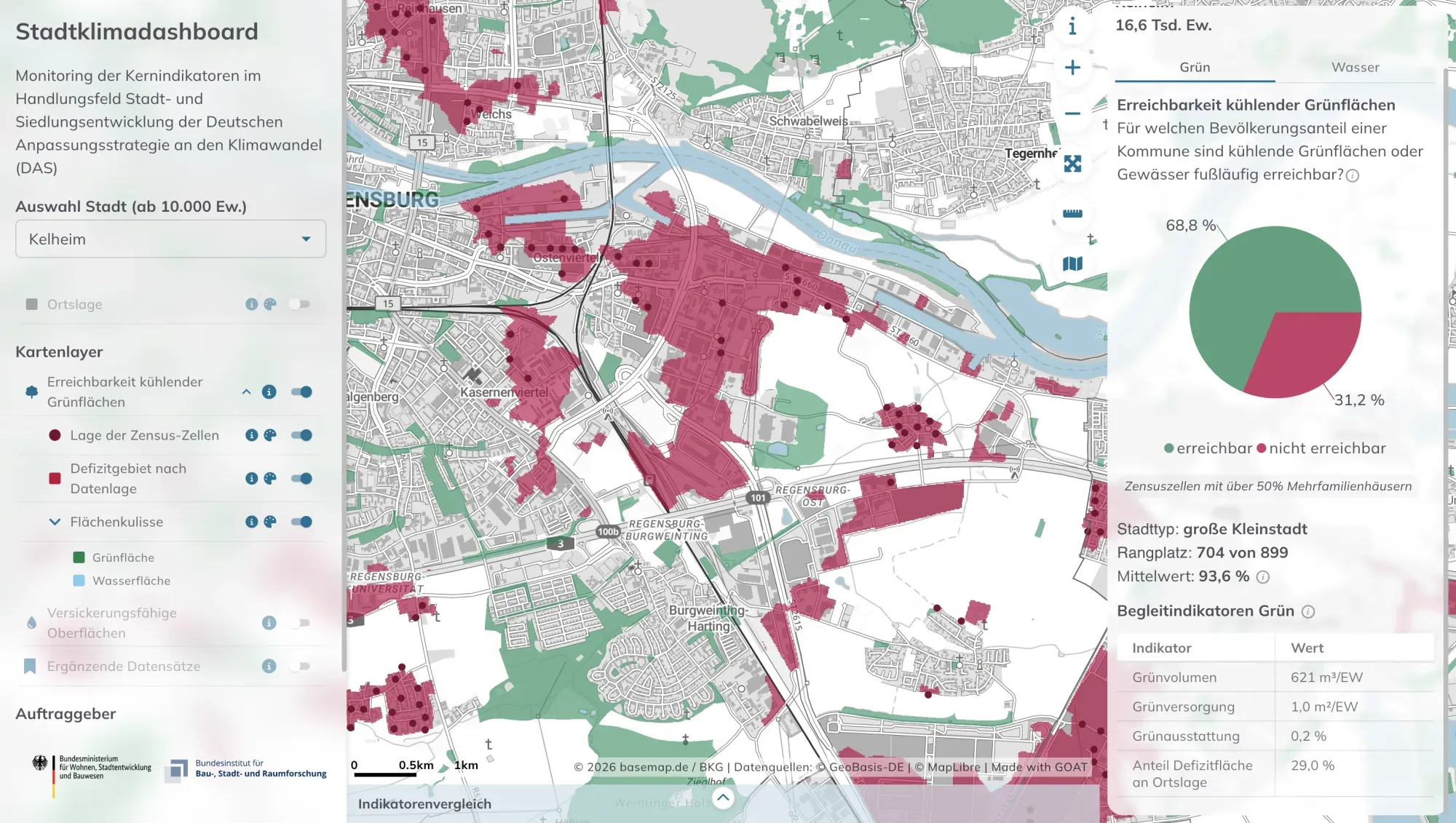 Bundesweite Indikatoren zur Klimaanpassung im WebGIS-Dashboard